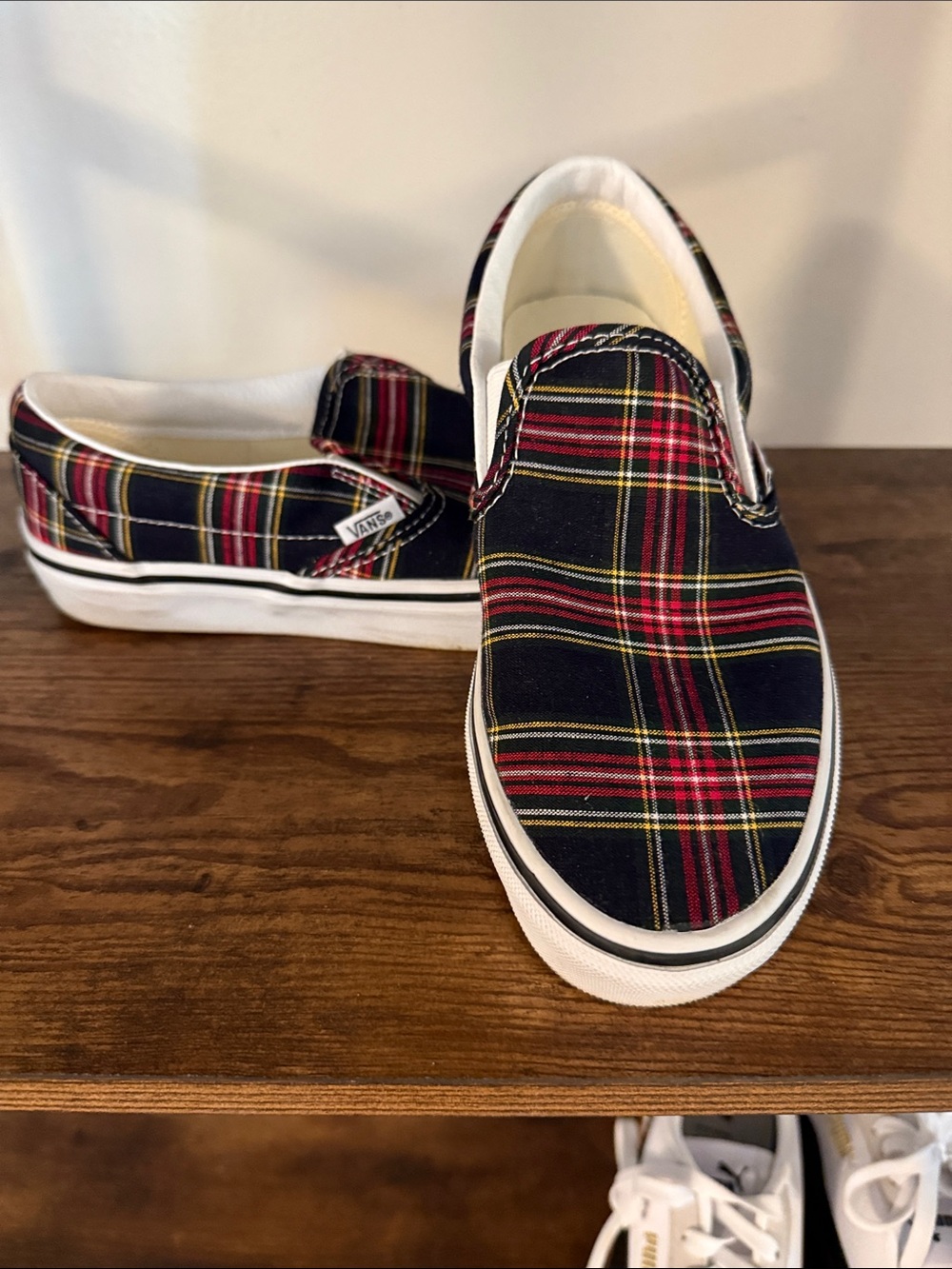 Vans Slip-On Plaid Sneakers - Black, Red, Yellow